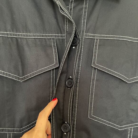 ORSEUND IRIS Workwear Belted Cotton Jumpsuit in Black Size M - Picture 11 of 16